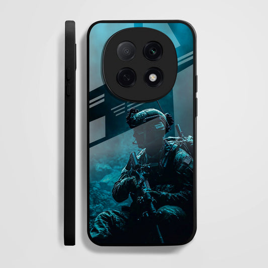 OPPO F29 Pro 5G Premium Acrylic Shockproof Glass Back Case (Soldier Case)