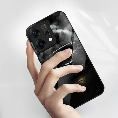 Oppo Reno 14 5G Premium Acrylic Shockproof Glass Back Case (Black-BMW)