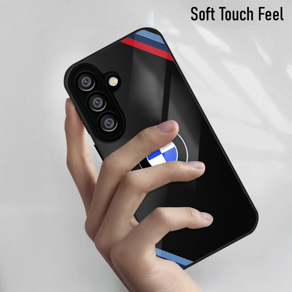 Samsung Galaxy A36 5G Premium Acrylic Shockproof Glass Back Case (Luxury BMW)