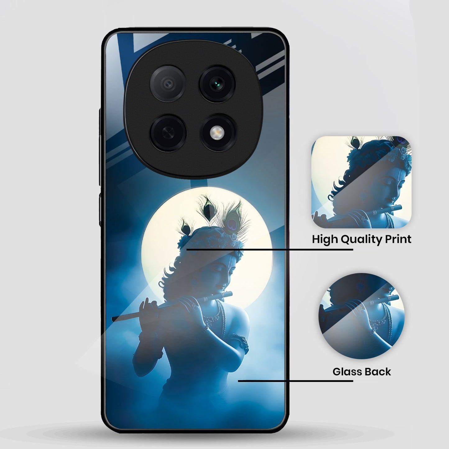 OPPO F29 Pro 5G Premium Acrylic Shockproof Glass Back Case (Midnight Krishna)