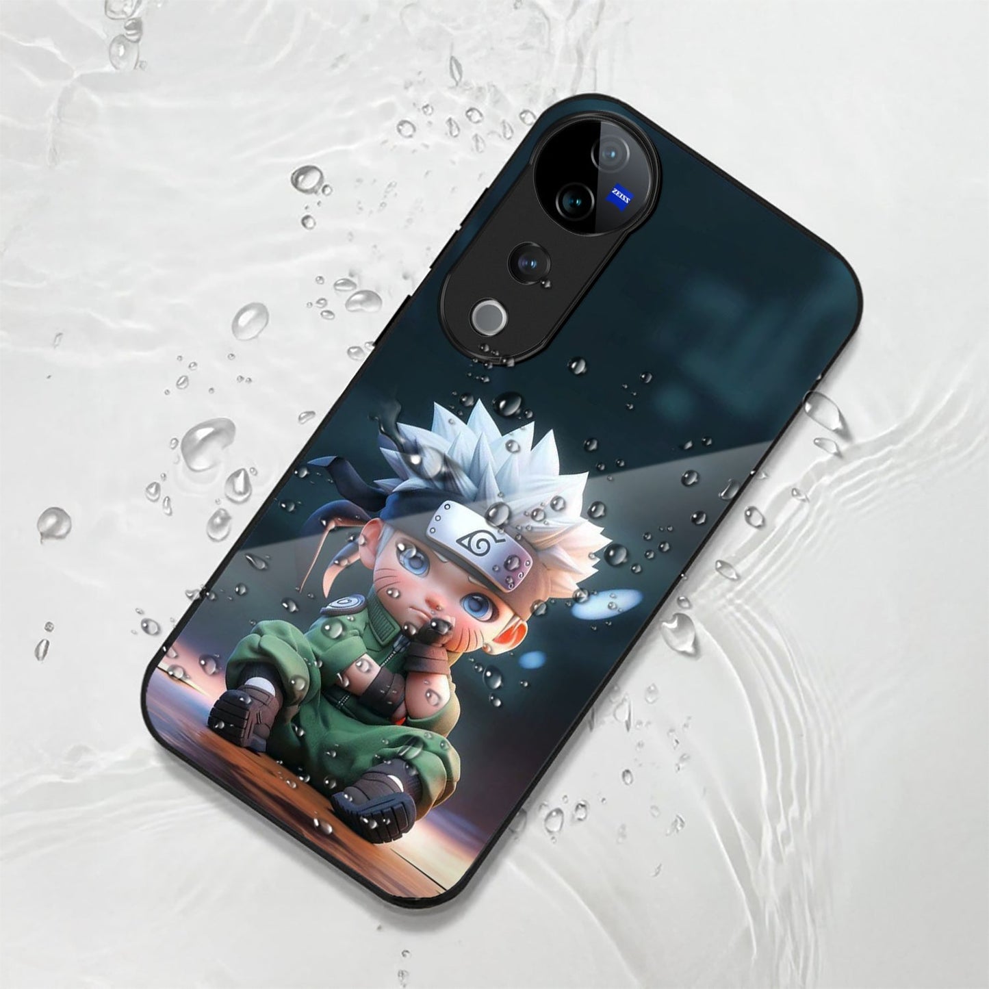 Vivo V40 Pro 5G Premium Acrylic Shockproof Glass Back Case (Small Kakashi)
