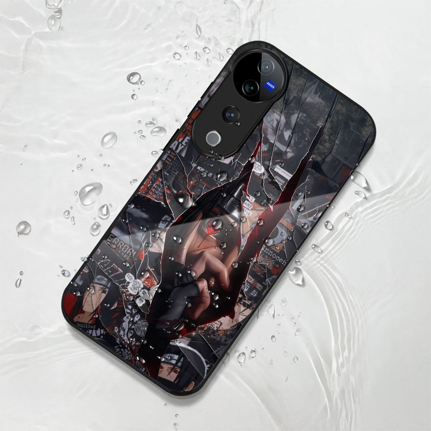 Vivo V40 Pro 5G Premium Acrylic Shockproof Glass Back Case (Dark Reflection)