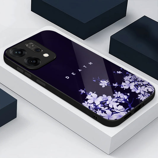 Oppo Reno 14 5G Dark Floral Minimal Aesthetic Glass Case
