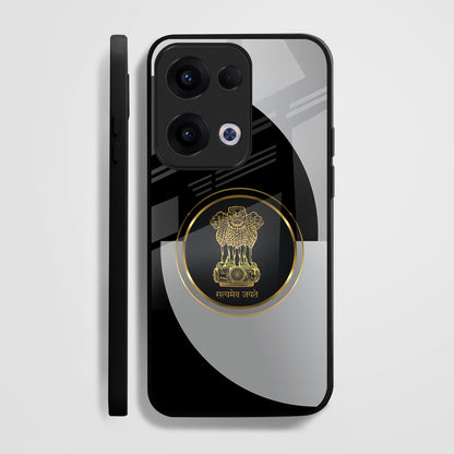 Oppo Reno 13 5G Premium Acrylic Shockproof Glass Back Case (Ashoka Pillar)