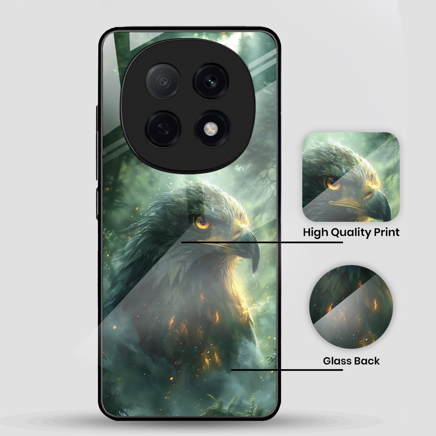 OPPO F29 Pro 5G Premium Acrylic Shockproof Glass Back Case (Eagle Case)