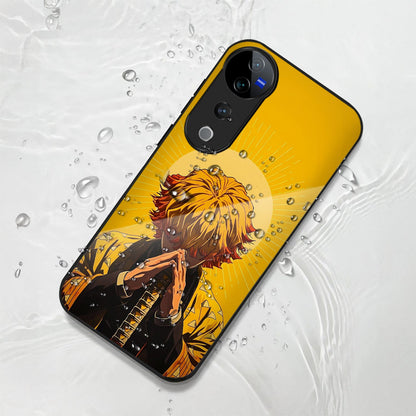 Vivo V40 Pro 5G Premium Acrylic Shockproof Glass Back Case (Zenitsu Agatsuma)