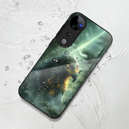 Vivo V40 Pro 5G Premium Acrylic Shockproof Glass Back Case ( Storm Eagle)