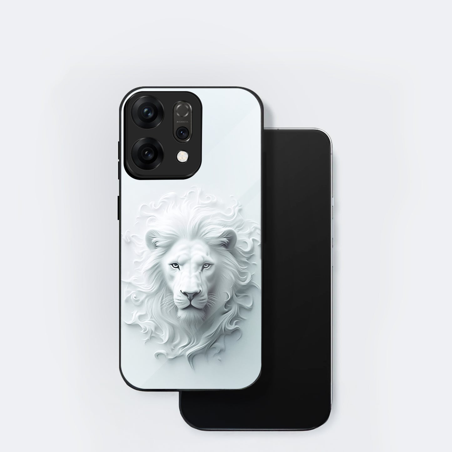 Oppo Reno 14 5G Premium Acrylic Shockproof Glass Back Case (White Devil)