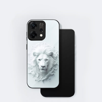 Oppo Reno 14 5G Premium Acrylic Shockproof Glass Back Case (White Devil)