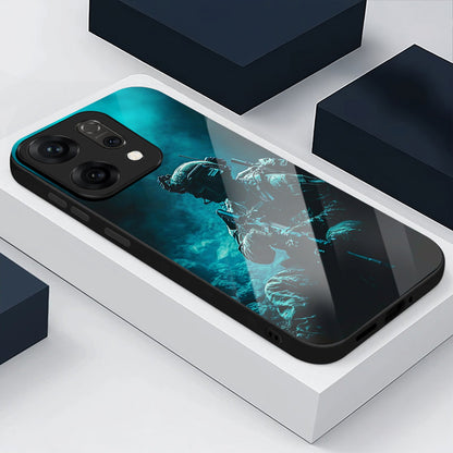 Oppo Reno 14 5G Premium Acrylic Shockproof Glass Back Case (Soldier Case)