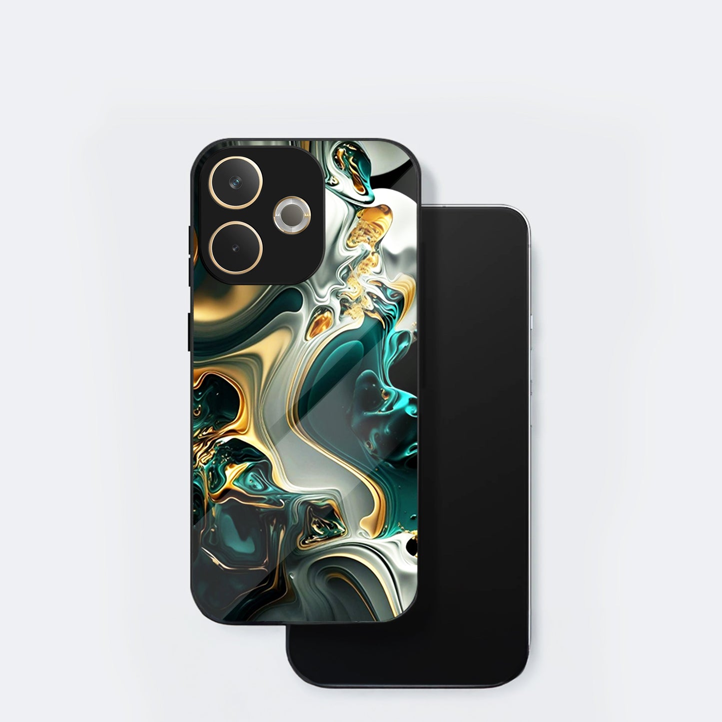 Oppo A5 Pro 5G Premium Acrylic Shockproof Glass Back Case (Ocean Ember)