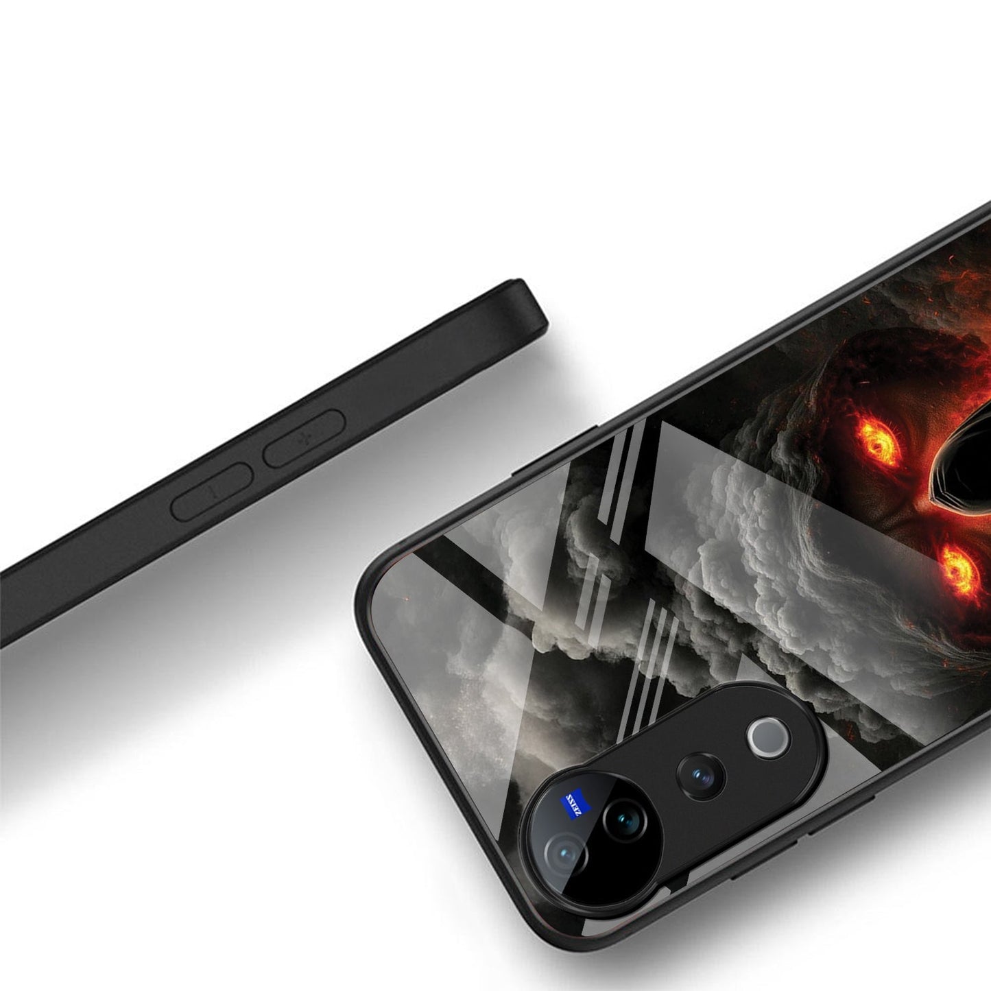 Vivo V40 Pro 5G Premium Acrylic Shockproof Glass Back Case (Dark Flame)