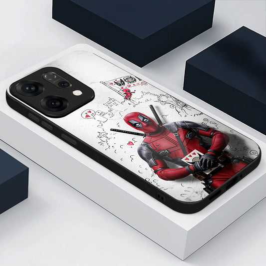 Oppo Reno 14 5G Deadpool Comic Character Design Aesthetic Glass Case