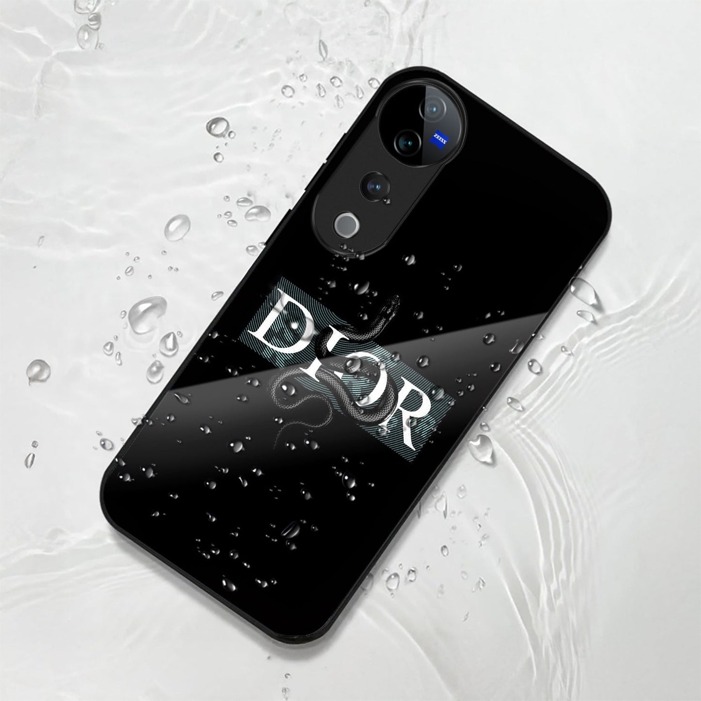 Vivo V40 Pro 5G Premium Acrylic Shockproof Glass Back Case (Dior-Inspired)