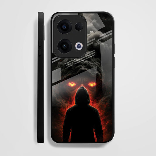Oppo Reno 13 5G Premium Acrylic Shockproof Glass Back Case (Nightmare)
