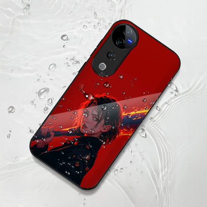Vivo V40 Pro 5G Premium Acrylic Shockproof Glass Back Case (Flame Queen)
