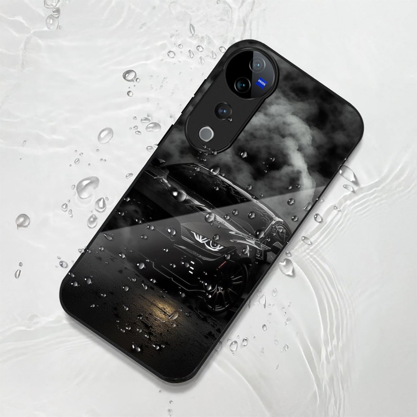 Vivo V40 Pro 5G Premium Acrylic Shockproof Glass Back Case (Black-BMW)