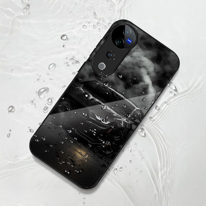 Vivo V40 Pro 5G Premium Acrylic Shockproof Glass Back Case (Black-BMW)