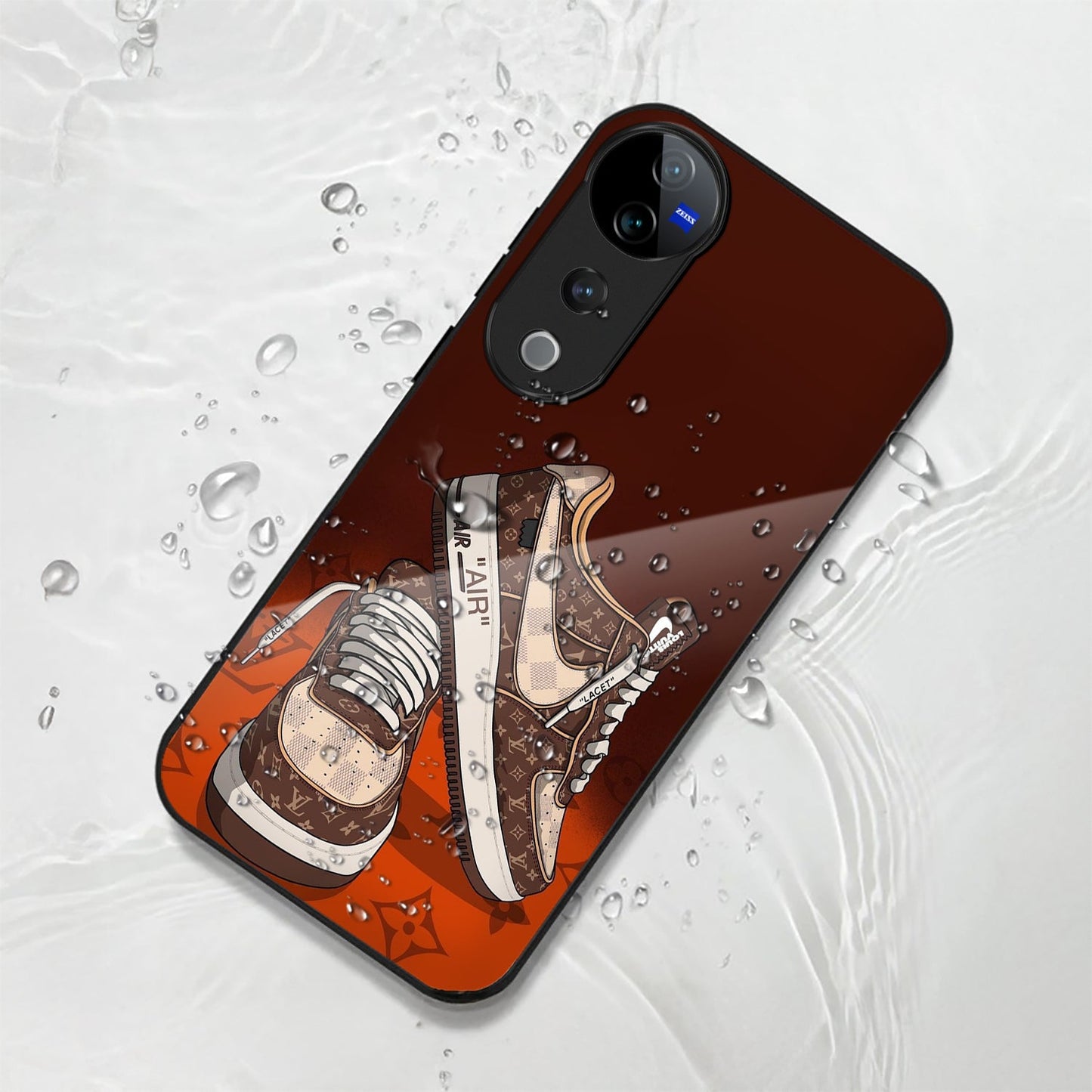 Vivo V40 Pro 5G Premium Acrylic Shockproof Glass Back Case (Sneaker)
