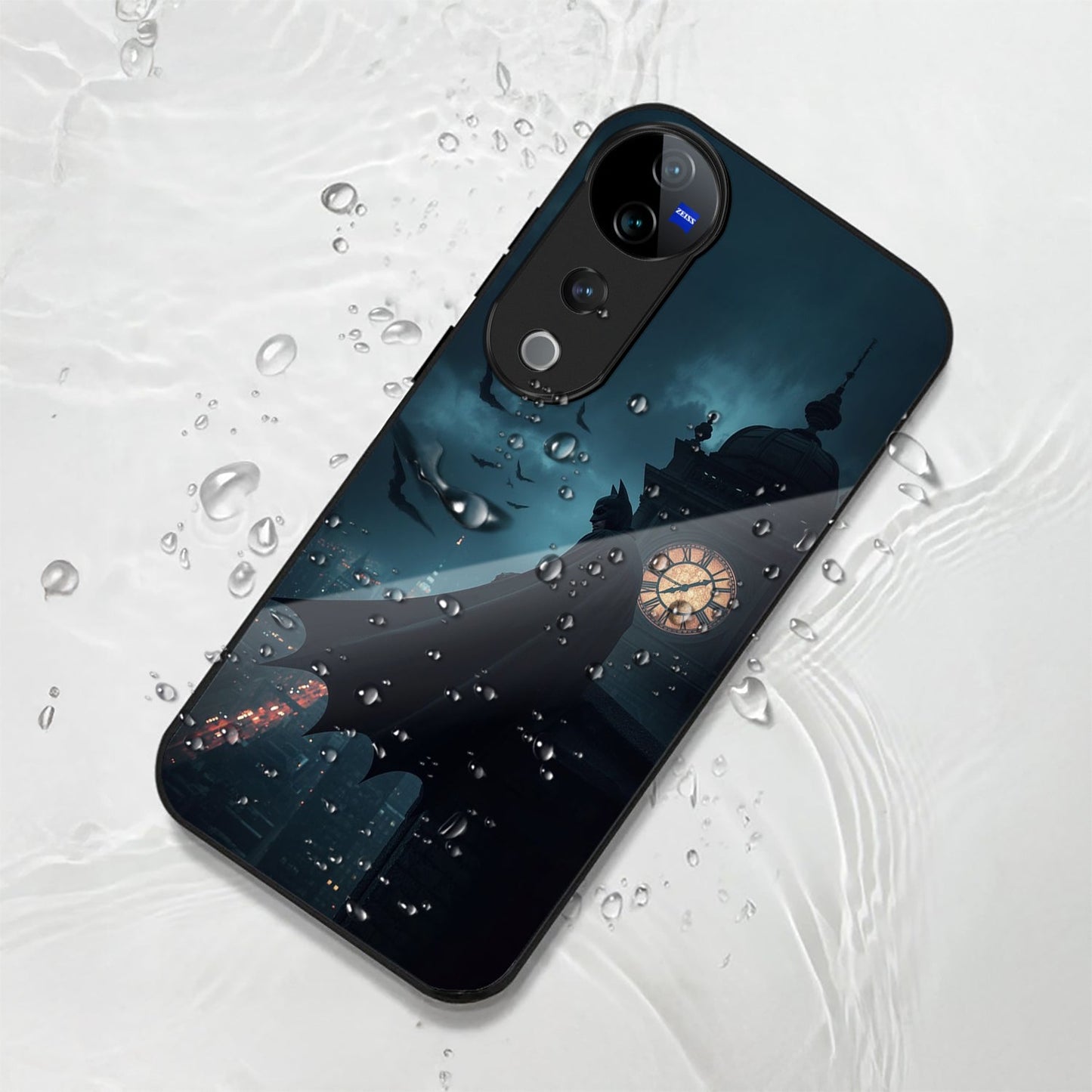 Vivo V40 Pro 5G Premium Acrylic Shockproof Glass Back Case (Silent Knight)