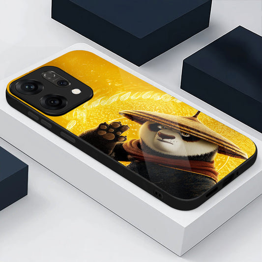 Oppo Reno 14 5G Kung Fu panda Character Design Aesthetic Glass Case