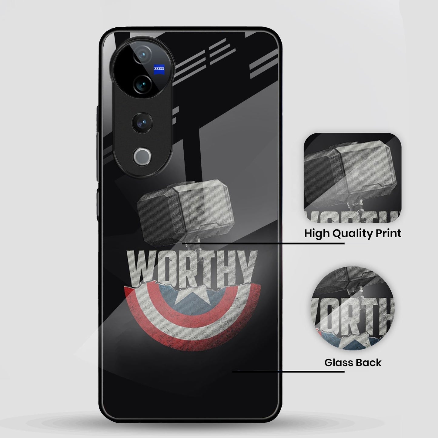 Vivo V40 Pro 5G Premium Acrylic Shockproof Glass Back Case (Worthy case)