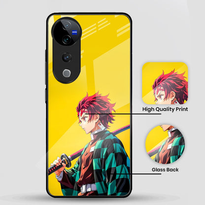 Vivo V40 Pro 5G Premium Acrylic Shockproof Glass Back Case (Sword Case)