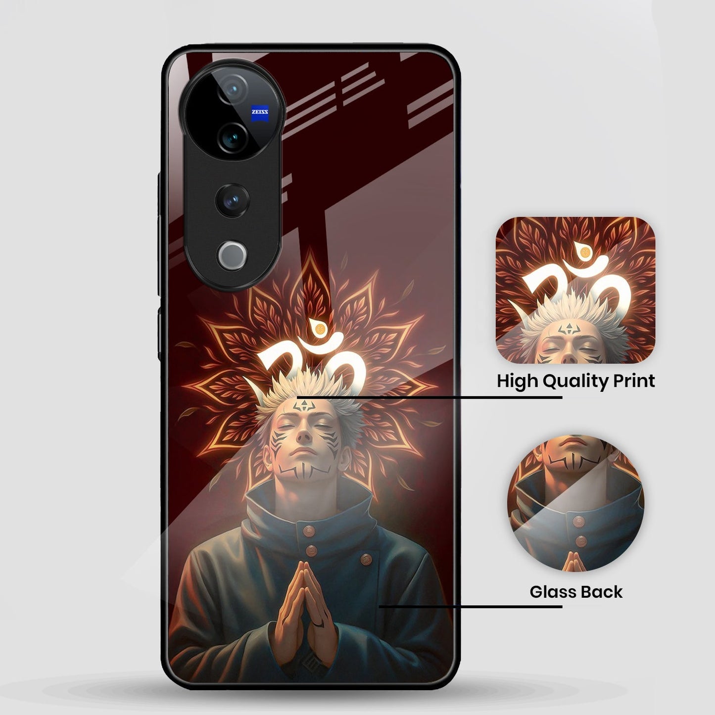 Vivo V40 Pro 5G Premium Acrylic Shockproof Glass Back Case (Divine)