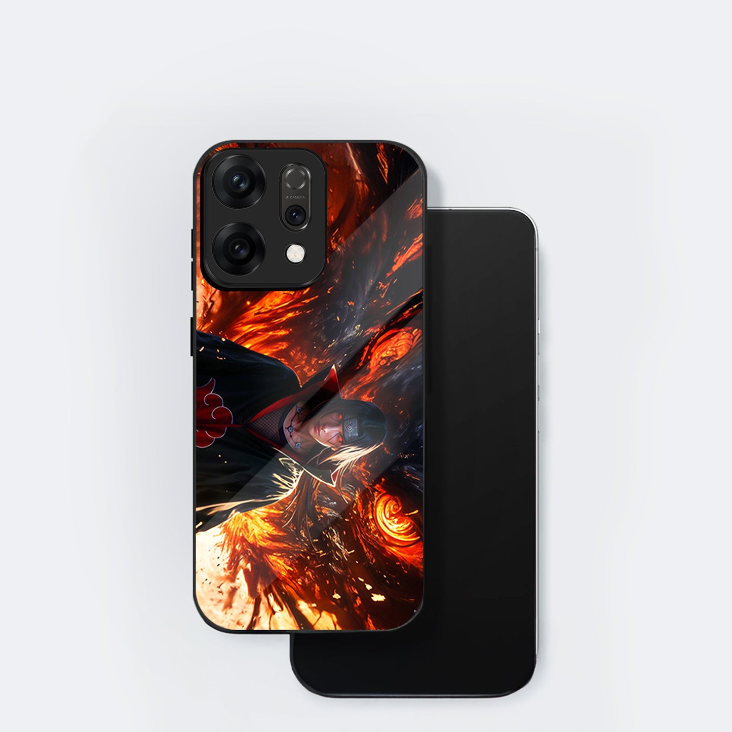 Oppo Reno 14 5G Premium Acrylic Shockproof Glass Back Case (Itachi Soul)
