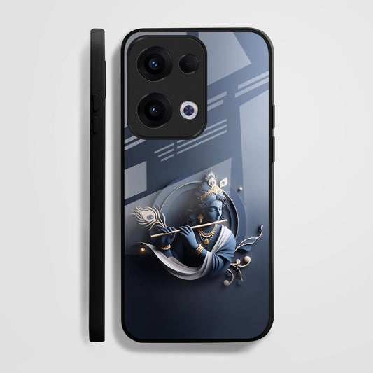 Oppo Reno 13 5G Premium Acrylic Shockproof Glass Back Case (Load Krishna)