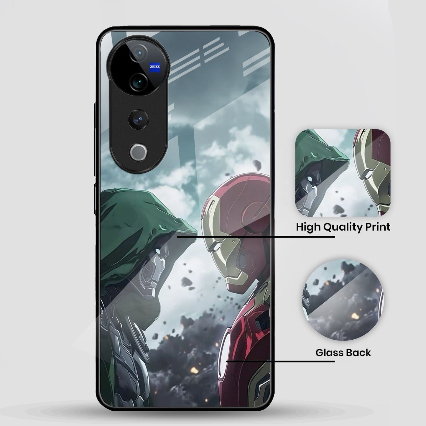 Vivo V40 Pro 5G Premium Acrylic Shockproof Glass Back Case (Battel Case)