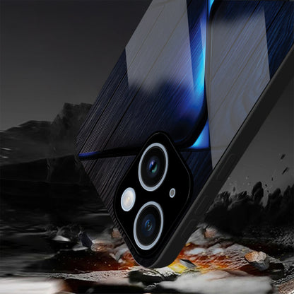 iPhone 14 Premium Acrylic Shockproof Glass Back Case (Blue Gradient)