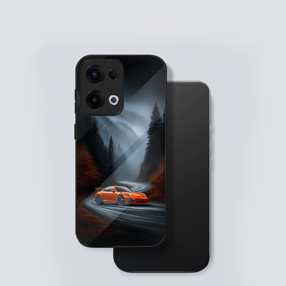 Oppo Reno 13 5G Premium Acrylic Shockproof Glass Back Case (Nissan GTR)