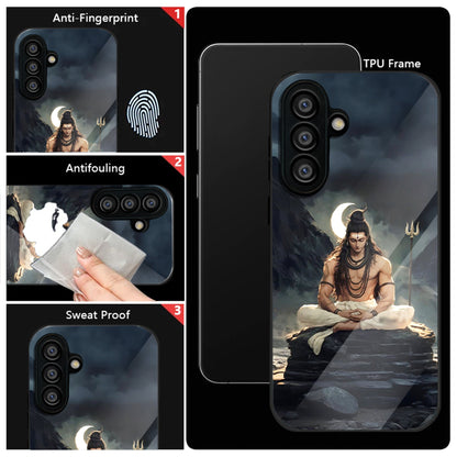 Samsung Galaxy A56 Premium Acrylic Shockproof Glass Back Case (Shiva Spirit)