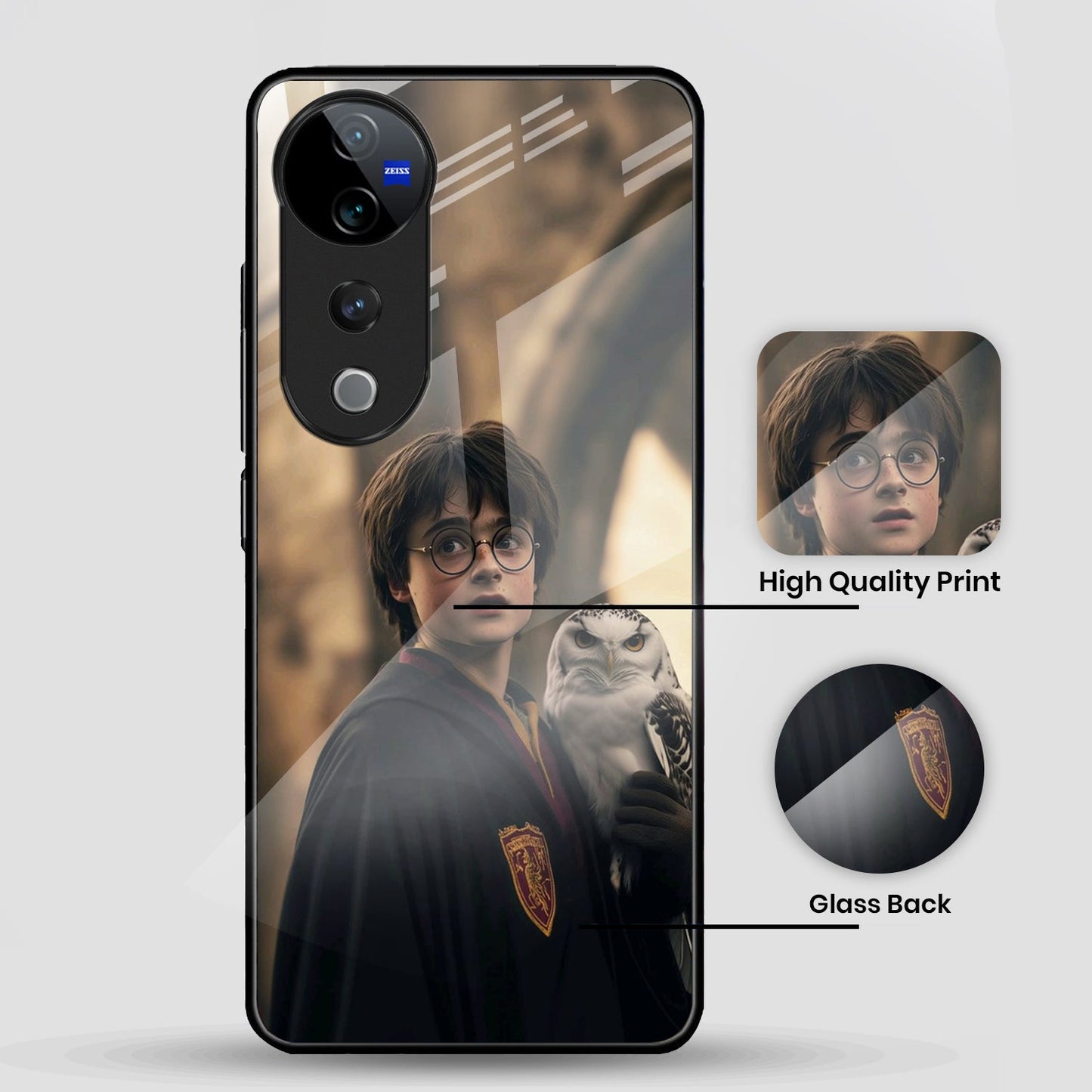 Vivo V40 Pro 5G Premium Acrylic Shockproof Glass Back Case (Harry)
