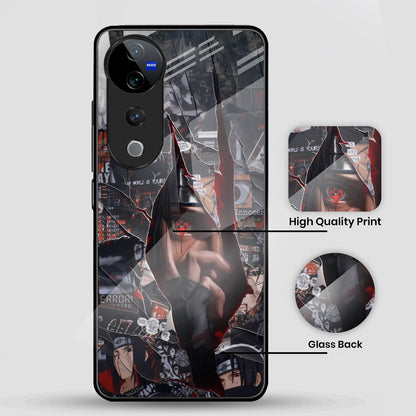 Vivo V40 Pro 5G Premium Acrylic Shockproof Glass Back Case (Dark Reflection)