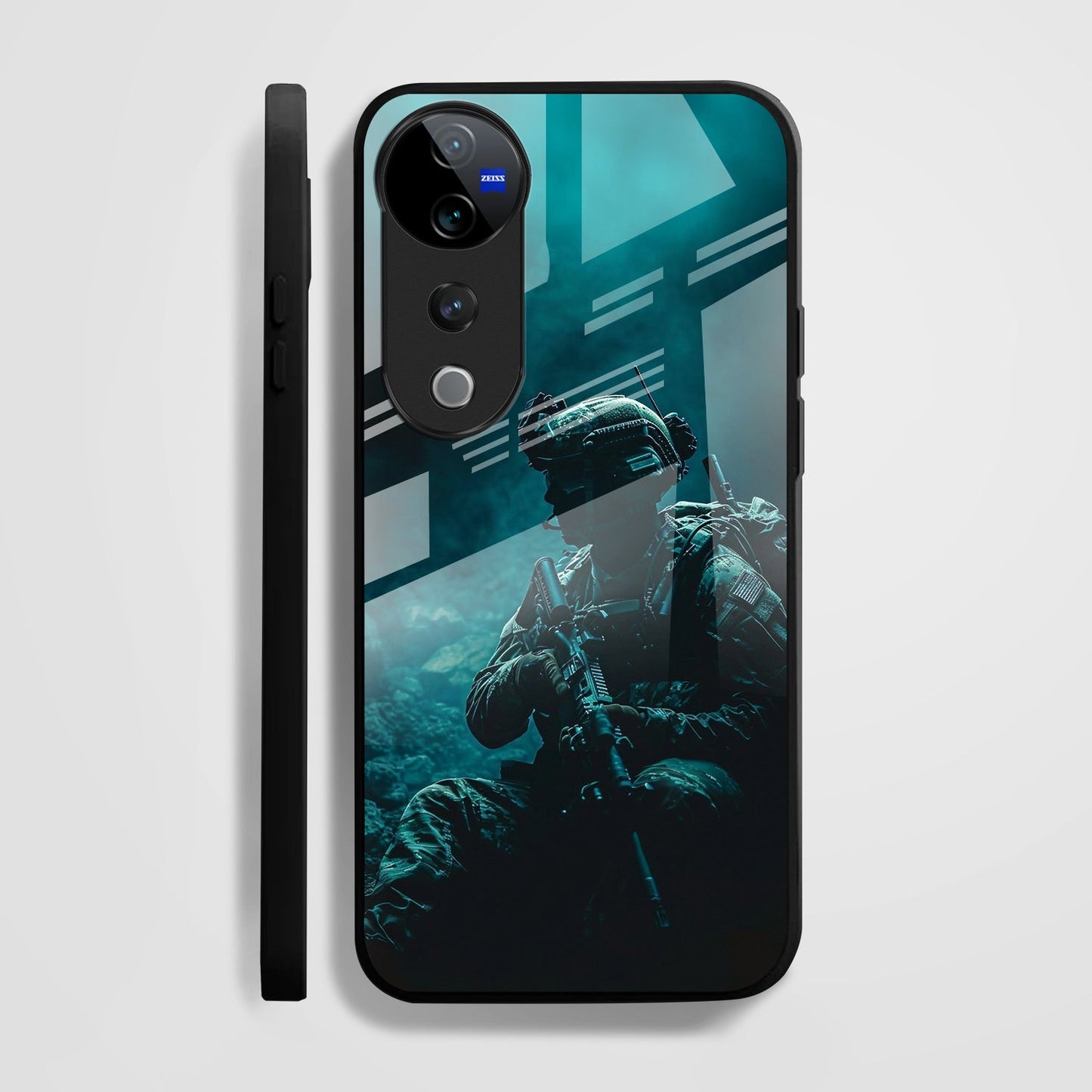 Vivo V40 Pro 5G Premium Acrylic Shockproof Glass Back Case (Shadow Warrior)