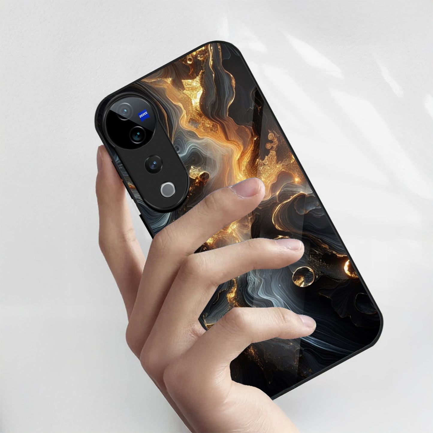 Vivo V40 Pro 5G Premium Acrylic Shockproof Glass Back Case (Mist)
