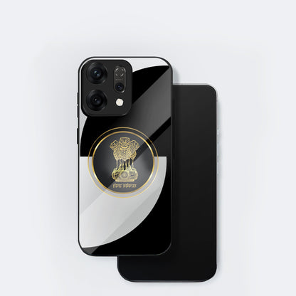 Oppo Reno 14 5G Premium Acrylic Shockproof Glass Back Case (Satyamev Noir)