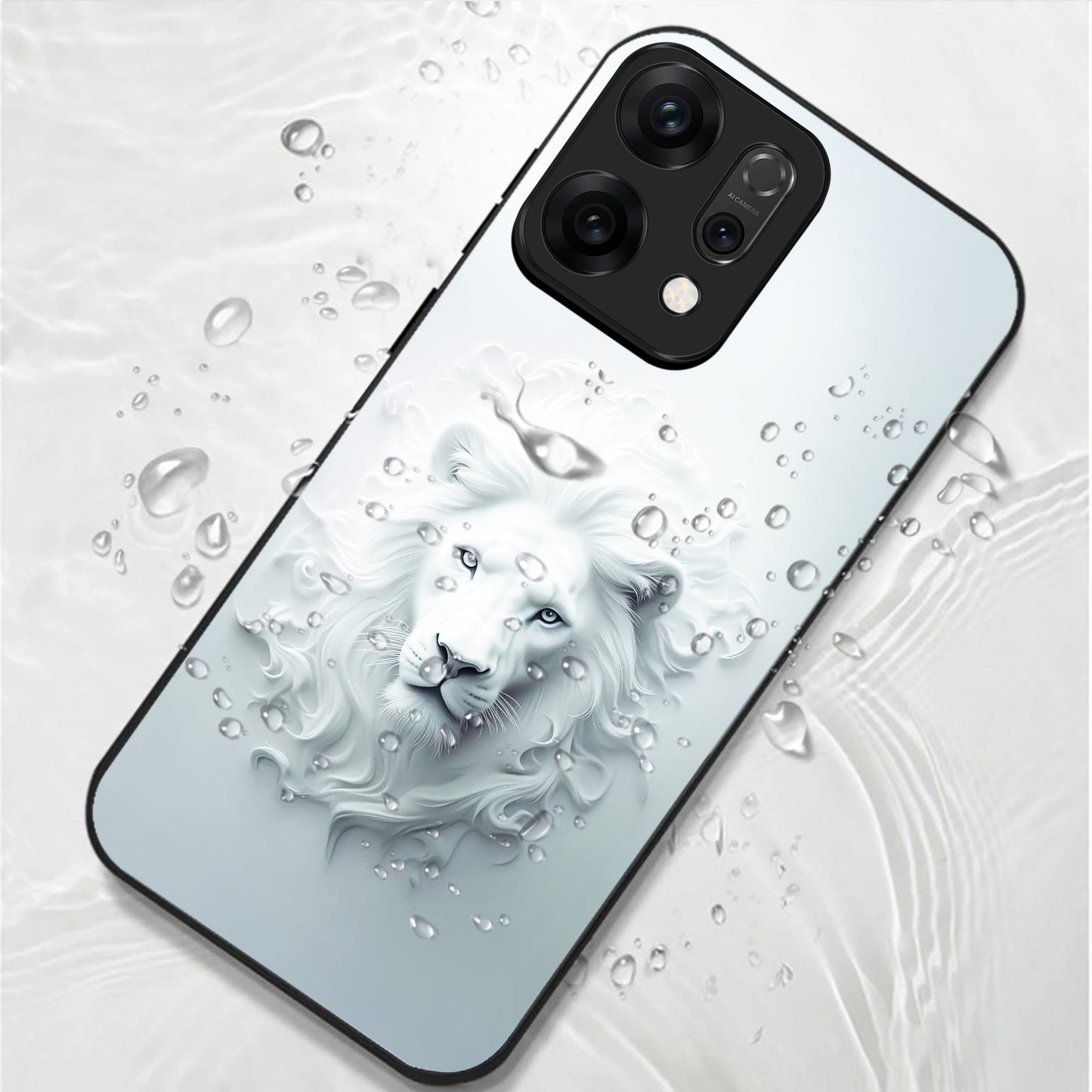 Oppo Reno 14 5G Premium Acrylic Shockproof Glass Back Case (White Devil)