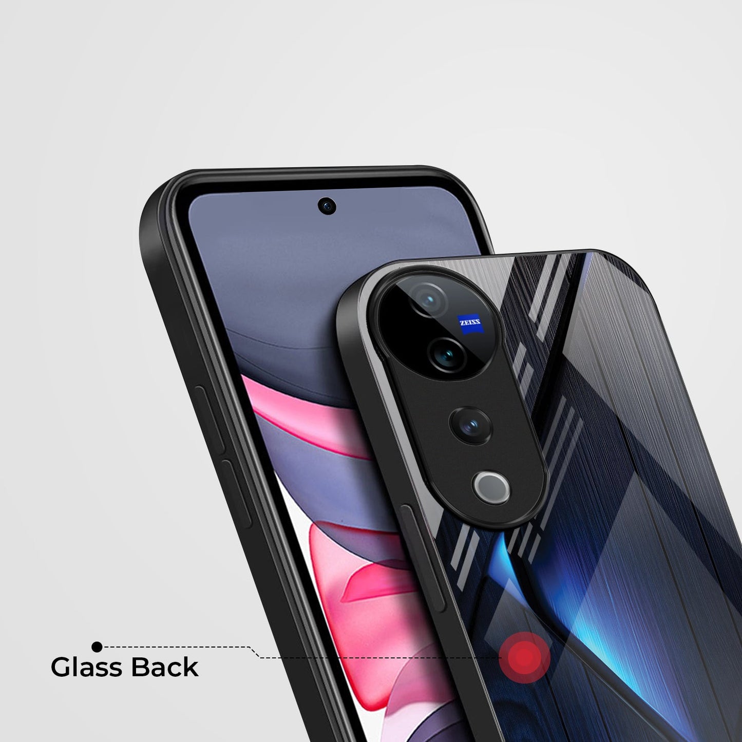 Vivo V40 Pro 5G Premium Acrylic Shockproof Glass Back Case (Blue Gradient)