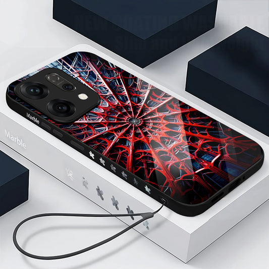 Oppo Reno14 5G Premium Acrylic Shockproof Glass Back Case (Spider Vault)