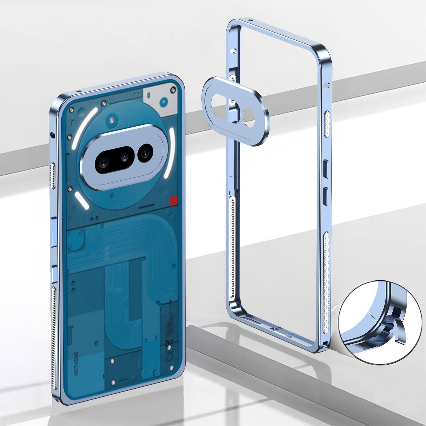 Nothing Phone 3a 5G Aluminium Metal Frame Case With Metal Camera Lens Protection