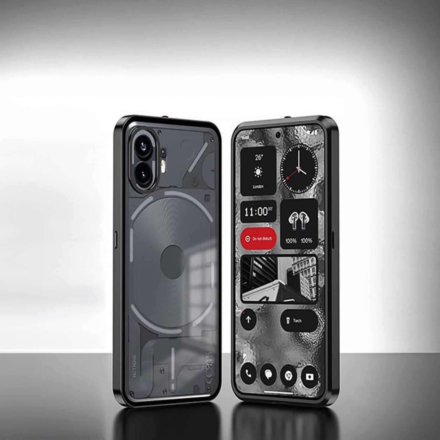 Nothing Phone 2 5G Aluminium Metal Bumper Shield Transparent Back Case