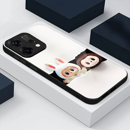 Oppo Reno 14 5G Cute Labubu Character Aesthetic Glass Case