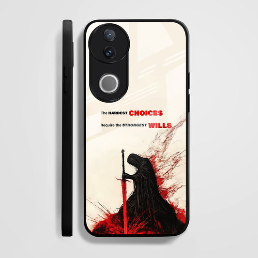 Vivo V50 5G Premium Acrylic Shockproof Glass Back Case (Warriors Case)