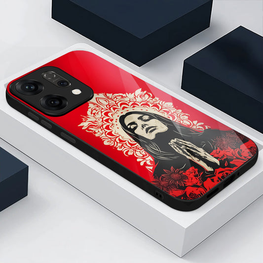 Oppo Reno 14 5G Red Divine Art Aesthetic Glass Case