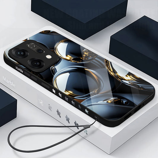 Oppo Reno14 5G Premium Acrylic Shockproof Glass Back Case (Mirror Spheres)