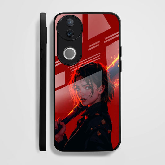 Vivo V50 5G Premium Acrylic Shockproof Glass Back Case (Flame Case)