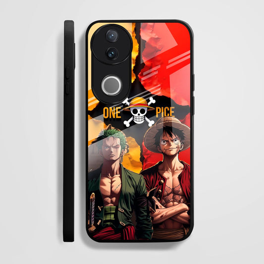 Vivo V50 5G Premium Acrylic Shockproof Glass Back Case (Luffy & Zoro)